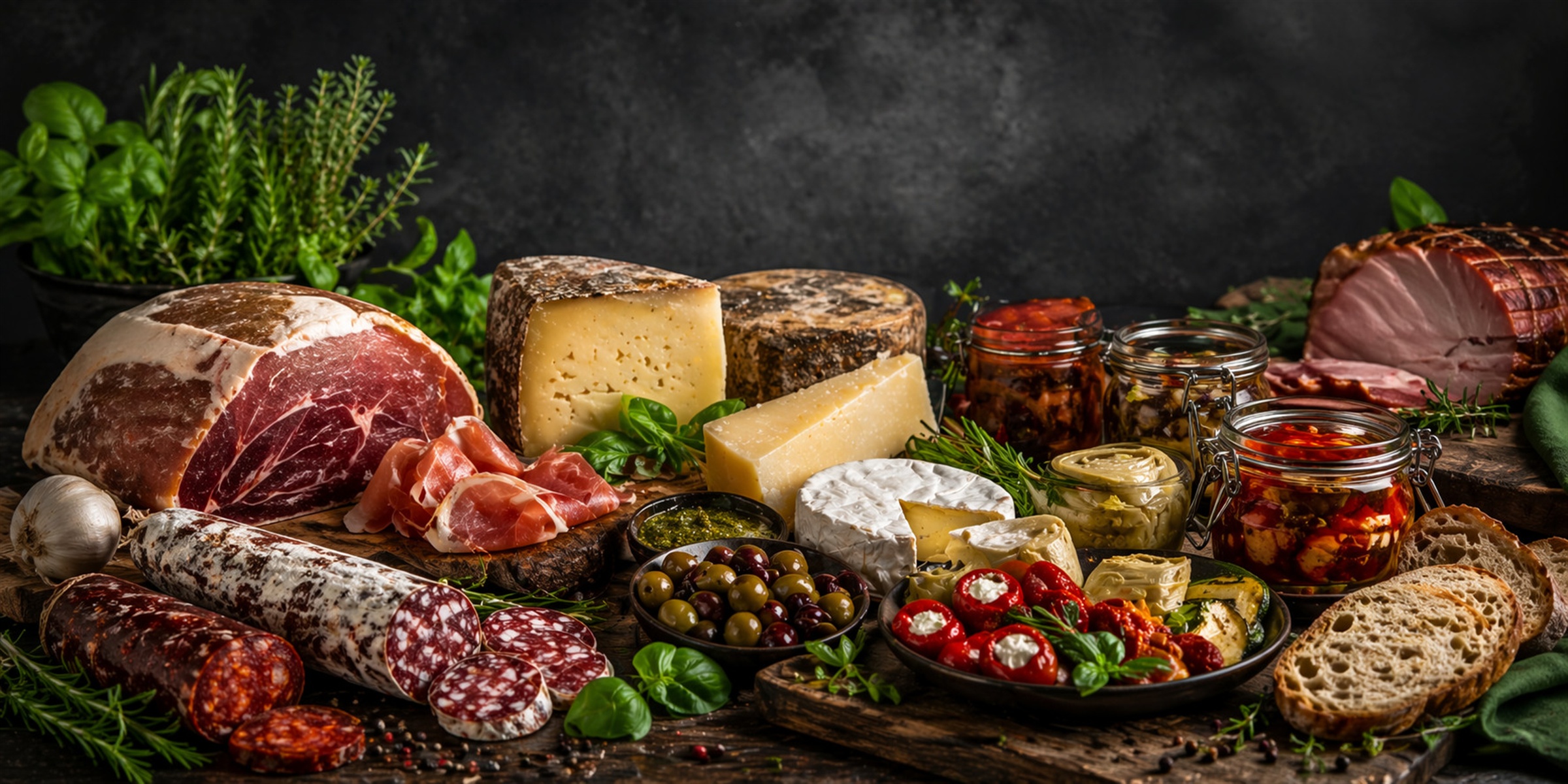 Feinkostauswahl mit Spezialitäten für Zuhause, Gäste und Vorrat